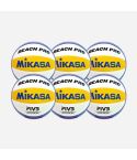 Mikasa Beachvolleyball BV550C yellow/royal/white 6-Pack