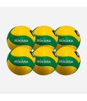 Mikasa Volleyball V200W-CEV yellow/green 6-Pack