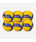 Mikasa Volleyball V300W yellow/royal 6-Pack