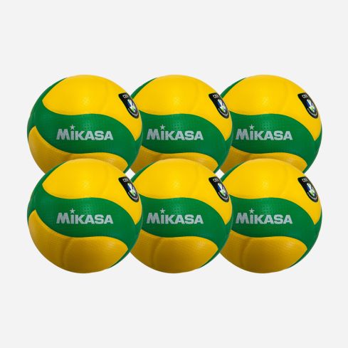 Mikasa Volleyball V200W-CEV yellow/green 6-Pack
