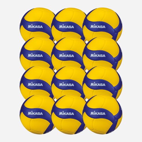 Mikasa Volleyball V200W yellow/royal Swiss Volley 12-Pack