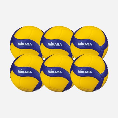 Mikasa Volleyball V200W yellow/royal Swiss Volley 6-Pack