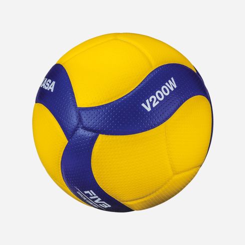 Mikasa Volleyball V200W yellow/royal Swiss Volley 6-Pack