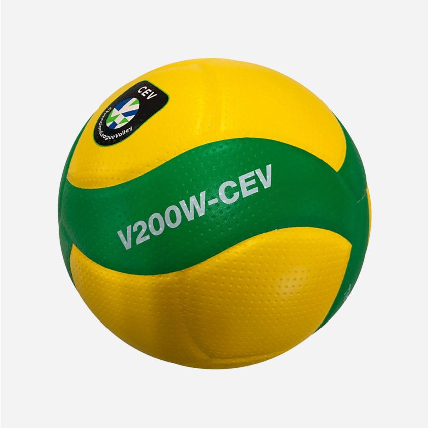 Mikasa Volleyball V200W-CEV yellow/green 6-Pack