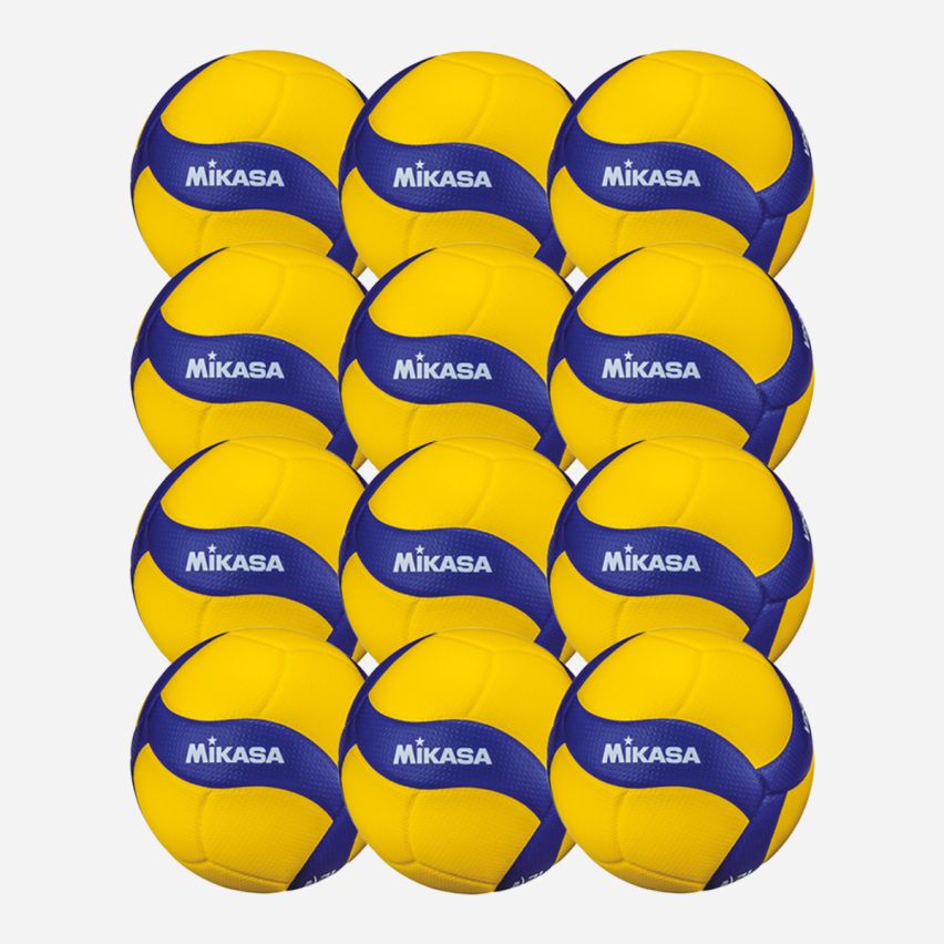 Mikasa Volleyball V200W yellow/royal Swiss Volley 12-Pack