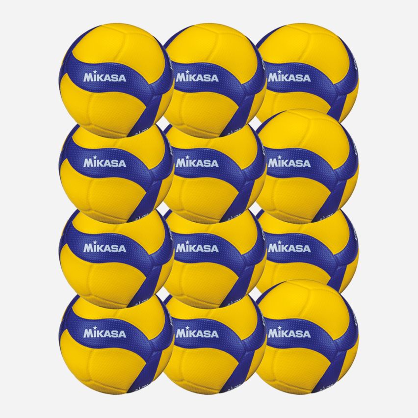Mikasa Volleyball V300W yellow/royal 12-Pack
